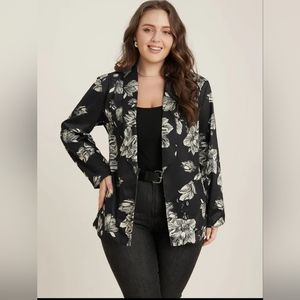 SALE!!! BloomChic, Floral Dressy Blazer, Black, Size Large